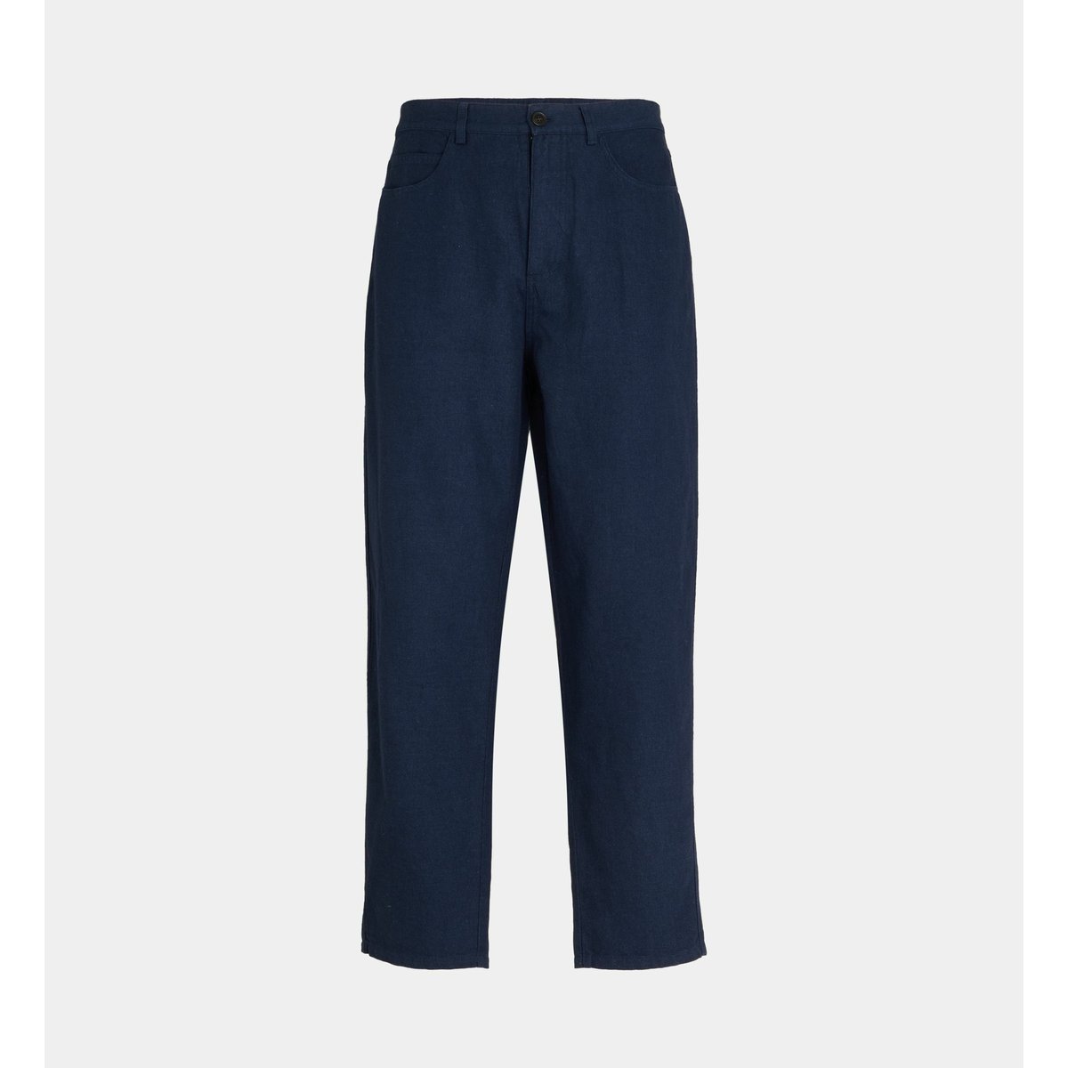 Pantalon rinpant droit en coton bleu gris, GALERIES LAFAYETTE