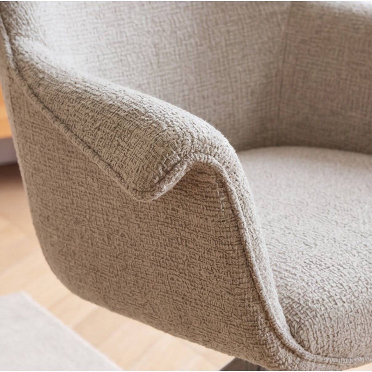 Lot de 2 chaises en tissu FLORINE beige, MADE IN MEUBLES