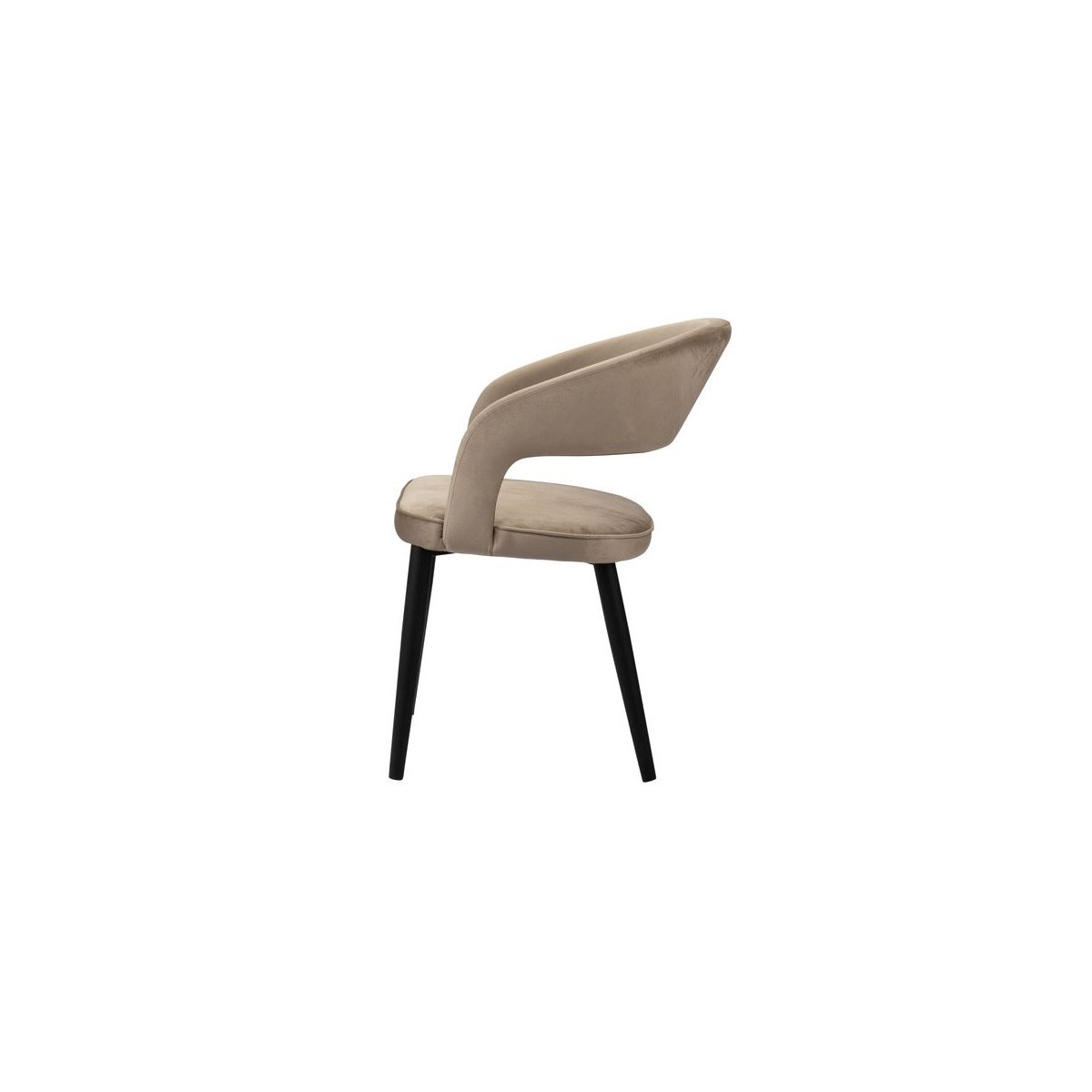 Lot de 2 chaises velours, LOUIS marron clair, BOBOCHIC