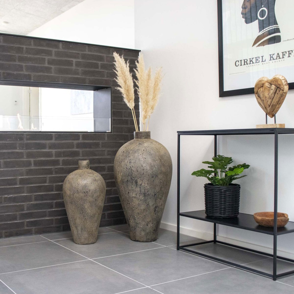 Vase en terre cuite 80x40cm- CORVO brun, HOUSE NORDIC