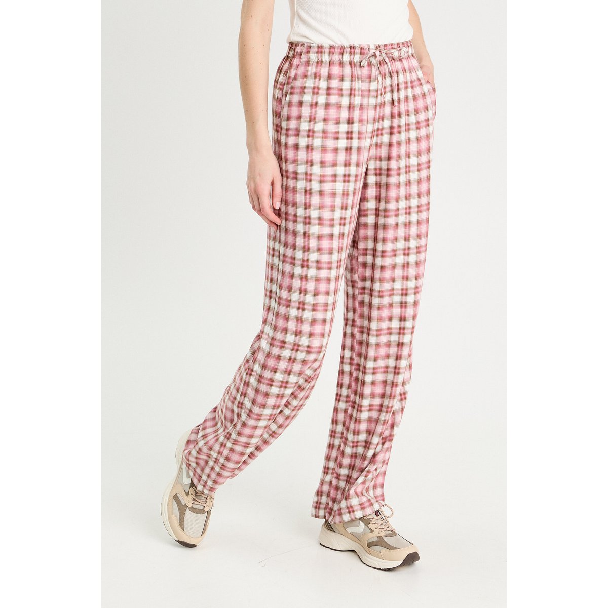 Pantalon large taille haute rose, CACHE CACHE
