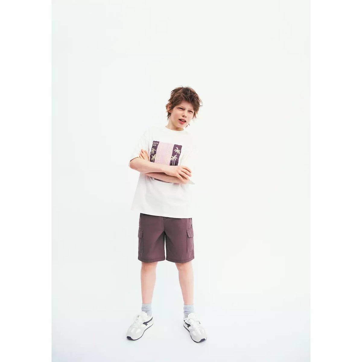 Bermuda poches cargo violet, MANGO KIDS