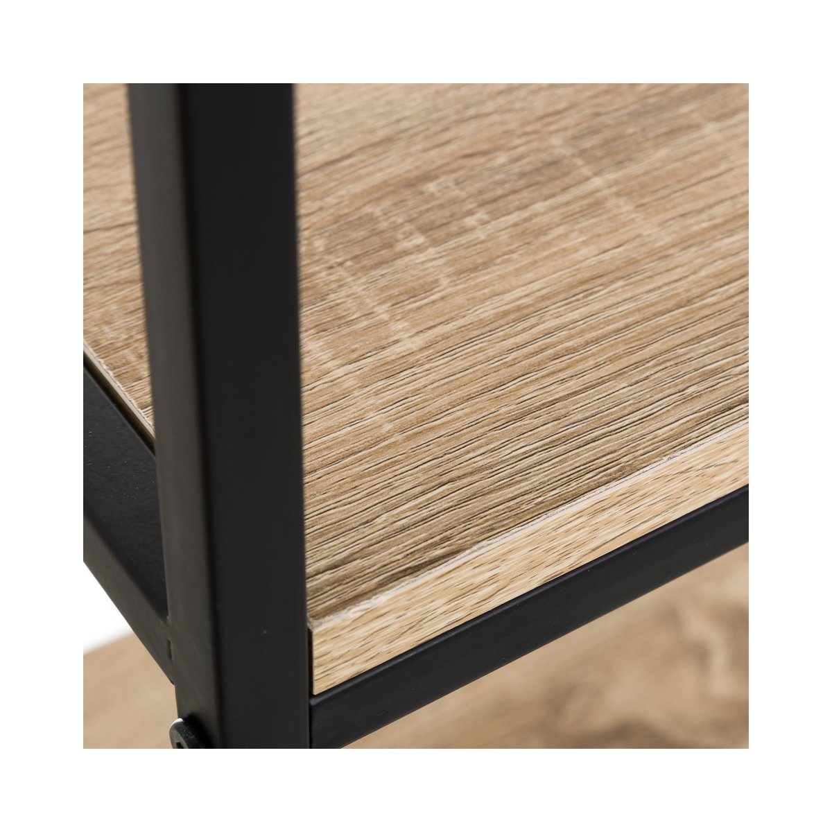 Étagère Métal Noir et Bois 4 Étages - Hauteur 116cm noir, WADIGA