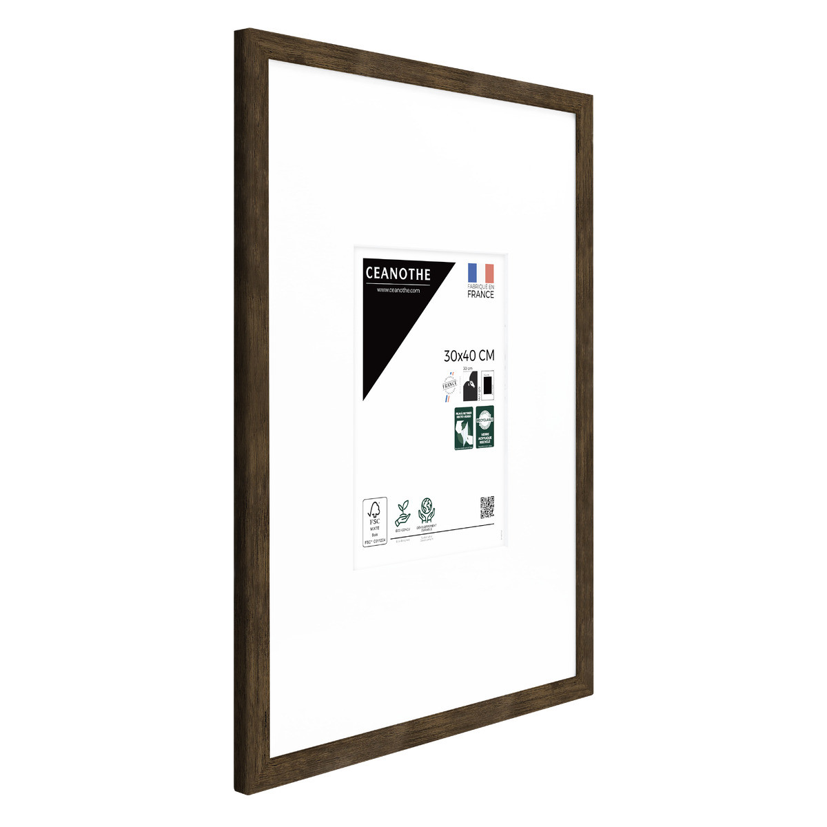 Cadre Photo Avec Passe-partout En Bois WILD brun, CEANOTHE