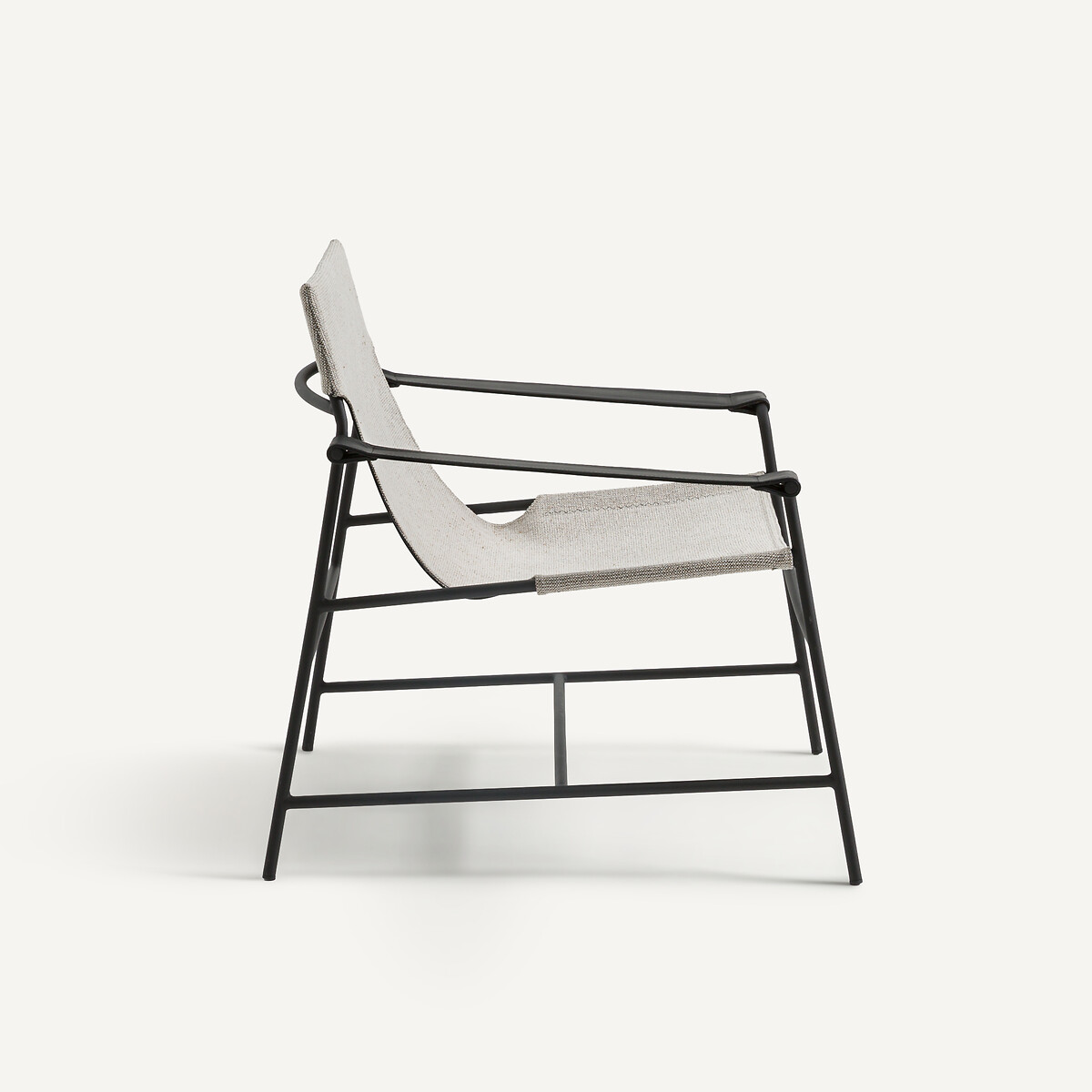 Bi-materiaal en stalen metalen fauteuil, Alonzo naturel, AM.PM