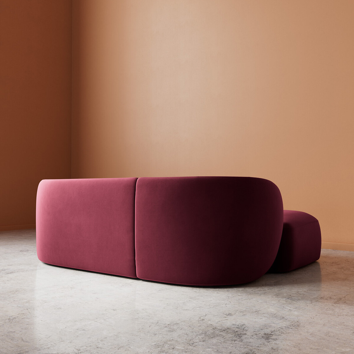 Alban Easy Velvet Corner Chaise Sofa burgundy, SWOON