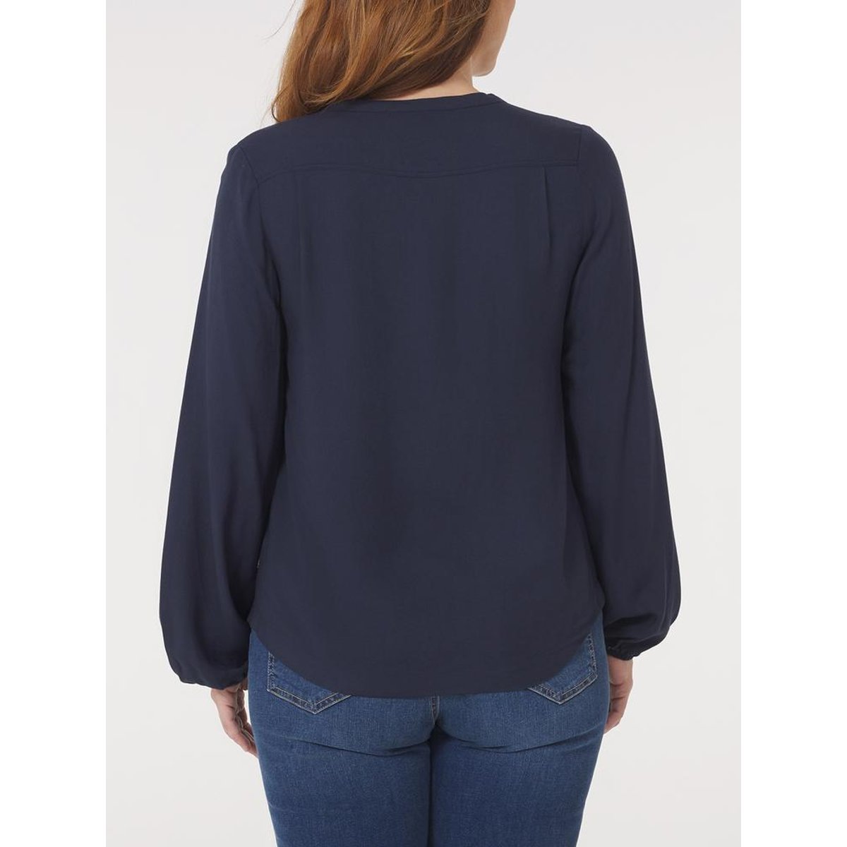 Blouse col v ANAELMIS19032 marine, TBS