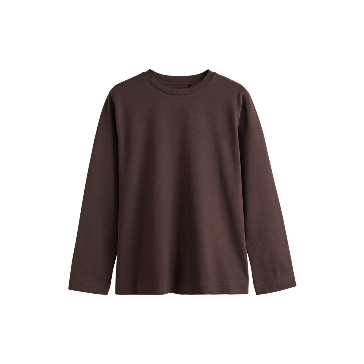 T-shirt ras du cou épais à manches longues marron chocolat, NEXT