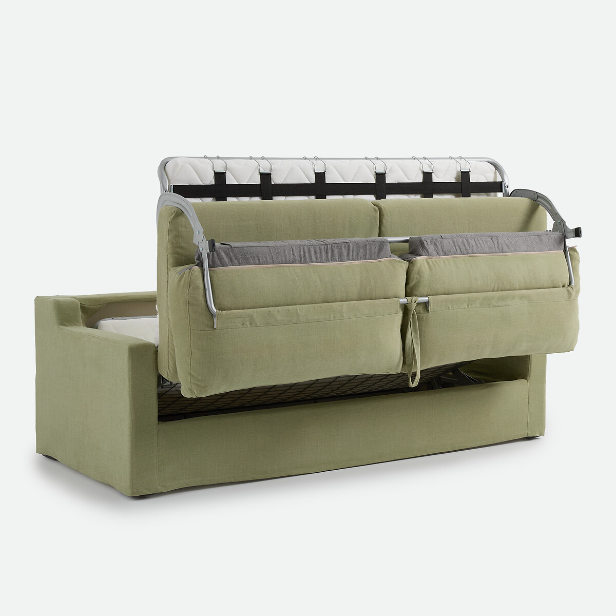 Canapé convertible déhoussable, 2, 3 ou 4 places, en coton et lin, LINETTO vert clair, LA REDOUTE INTERIEURS