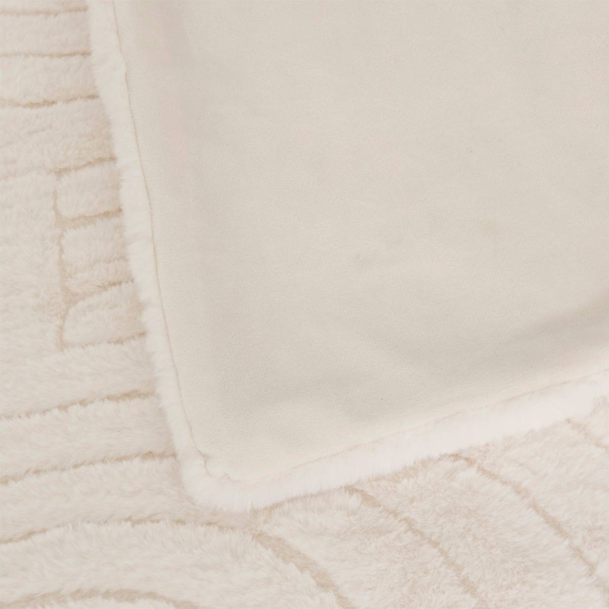Plaid imitation fourrure ARKA ivoire, ATMOSPHERA