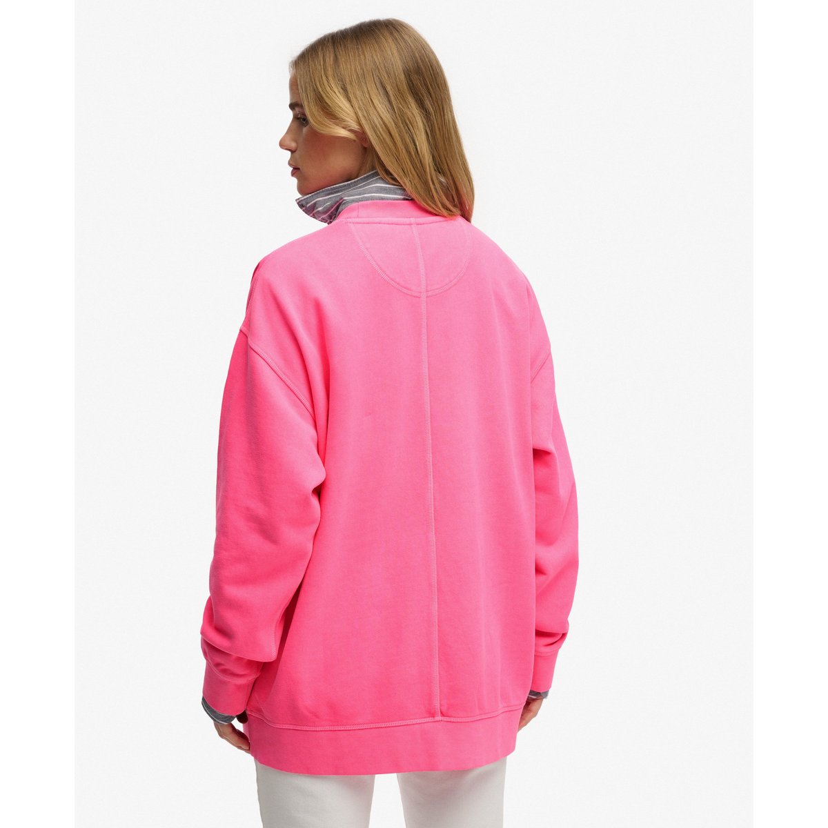Sweatshirt Studios Coupe Décontractée rose fluo dry, SUPERDRY