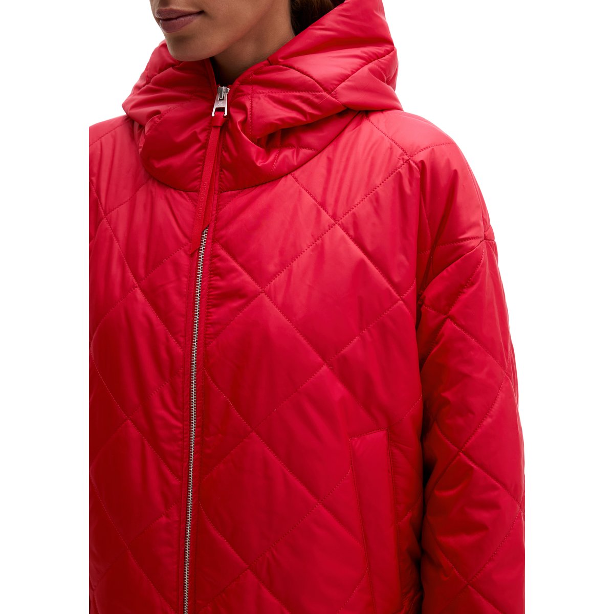 Veste matelassée à capuche, coupe décontractée en polyester recyclé rouge, MARC O'POLO