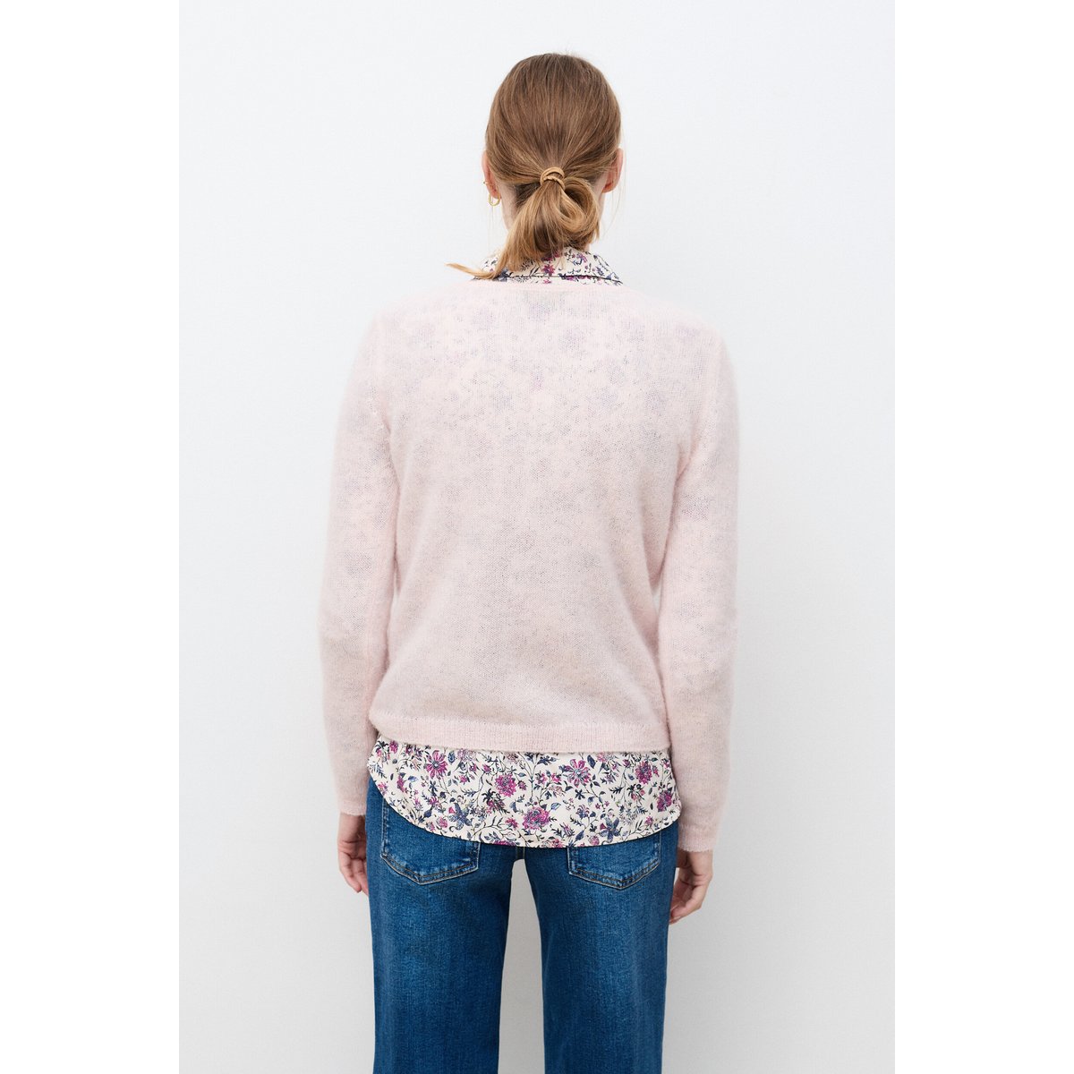 Pull droit col bateau MVITTORIA rose clair, CAROLL