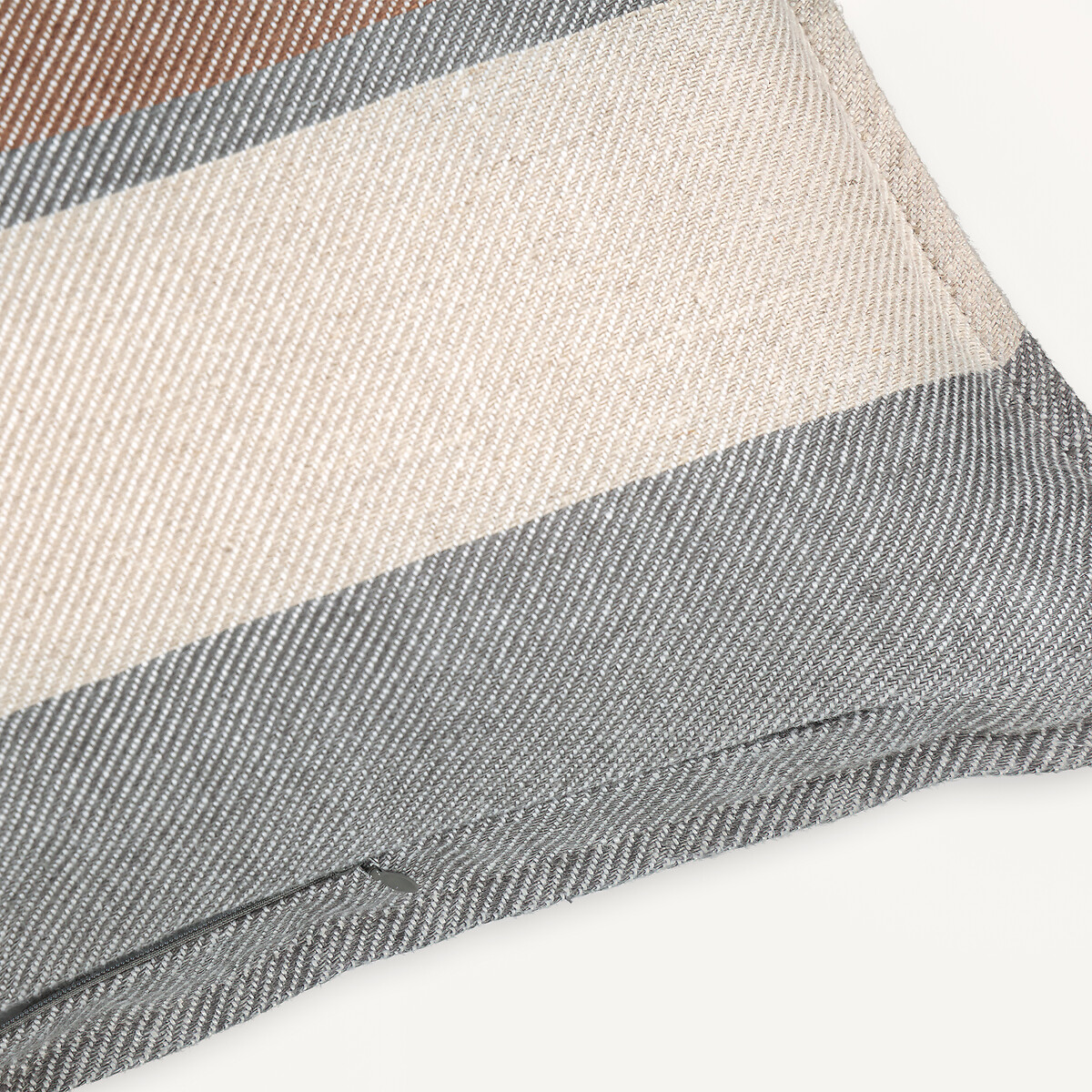 Housse de coussin lin épais, Cirrus rayé terre brûlée, AM.PM