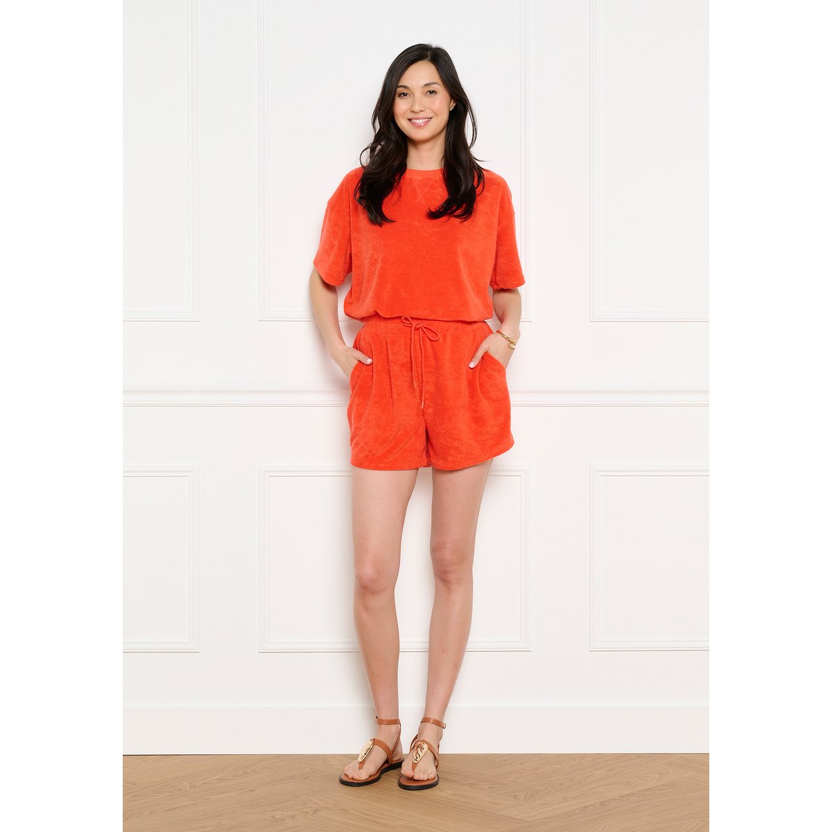 T-shirt éponge décontracté orange, LOLALIZA