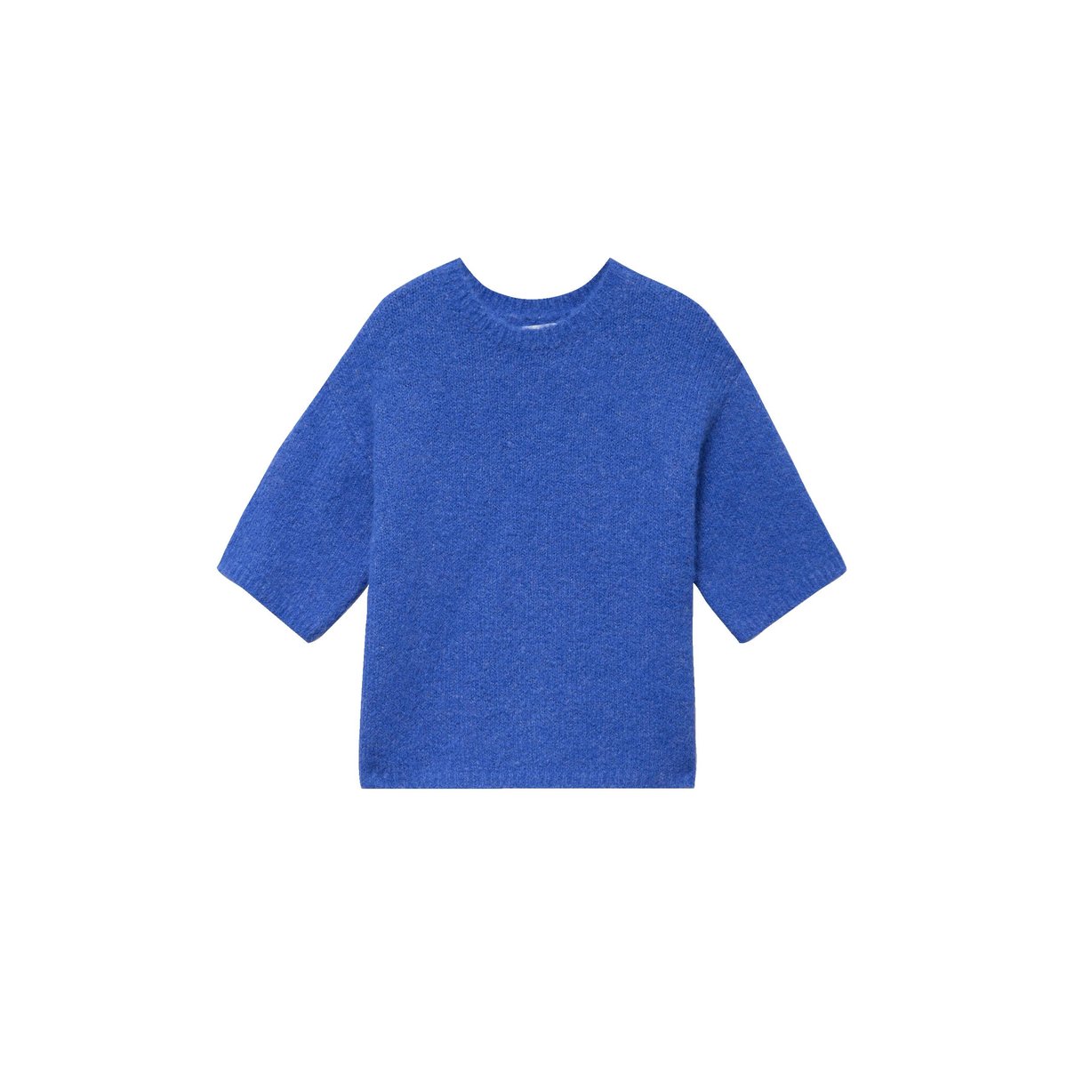 Pull col rond manches courtes bleu electrique, CACHE CACHE