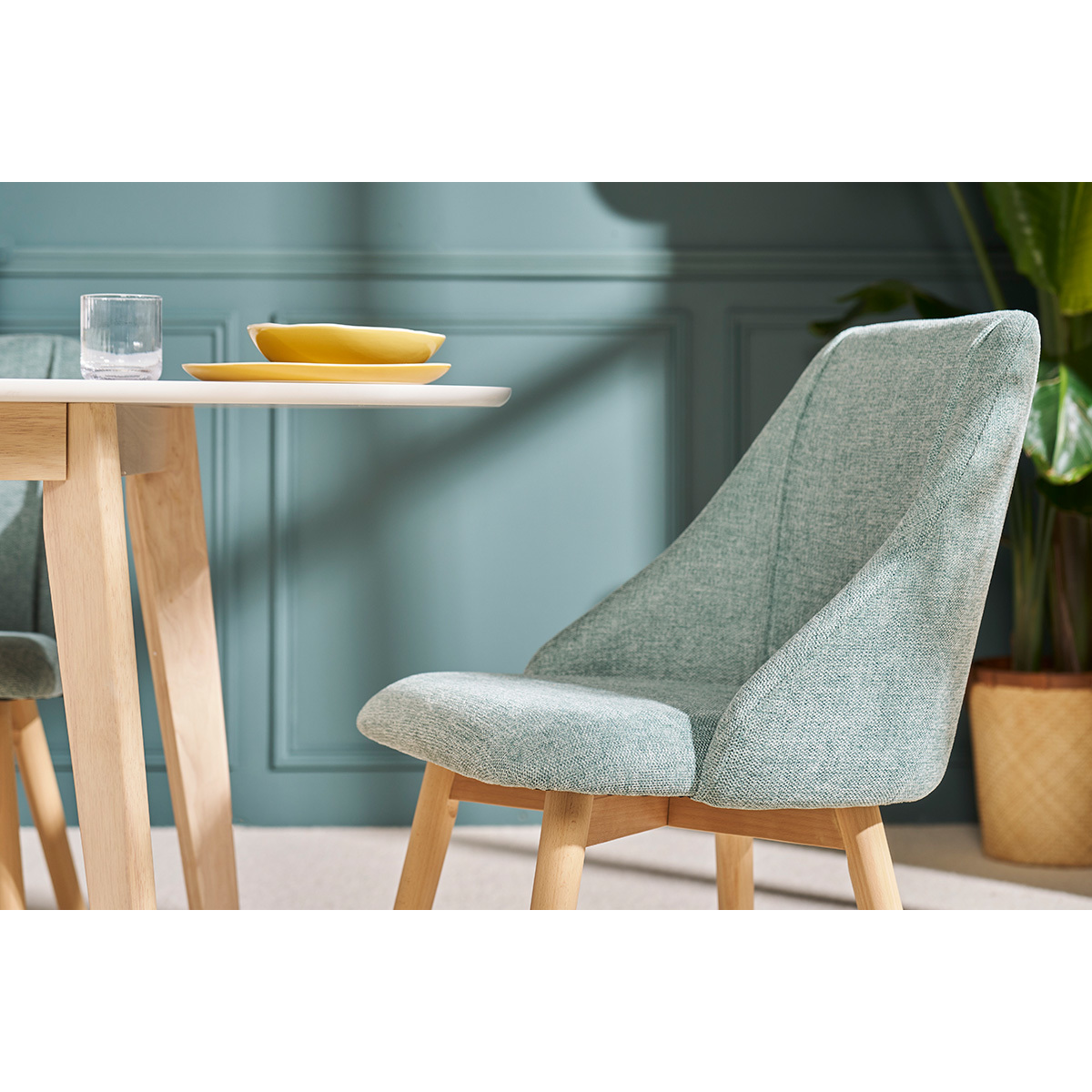 Chaises scandinaves (lot de 2) HIGGINS vert lagon, MILIBOO