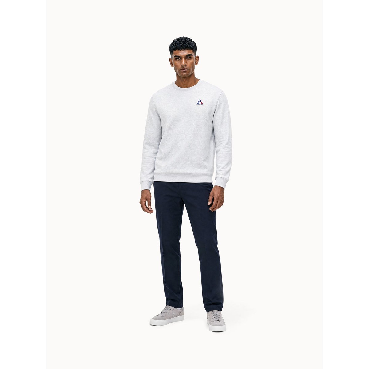 Sweat col rond Classics en double face Essentiels gris clair, LE COQ SPORTIF