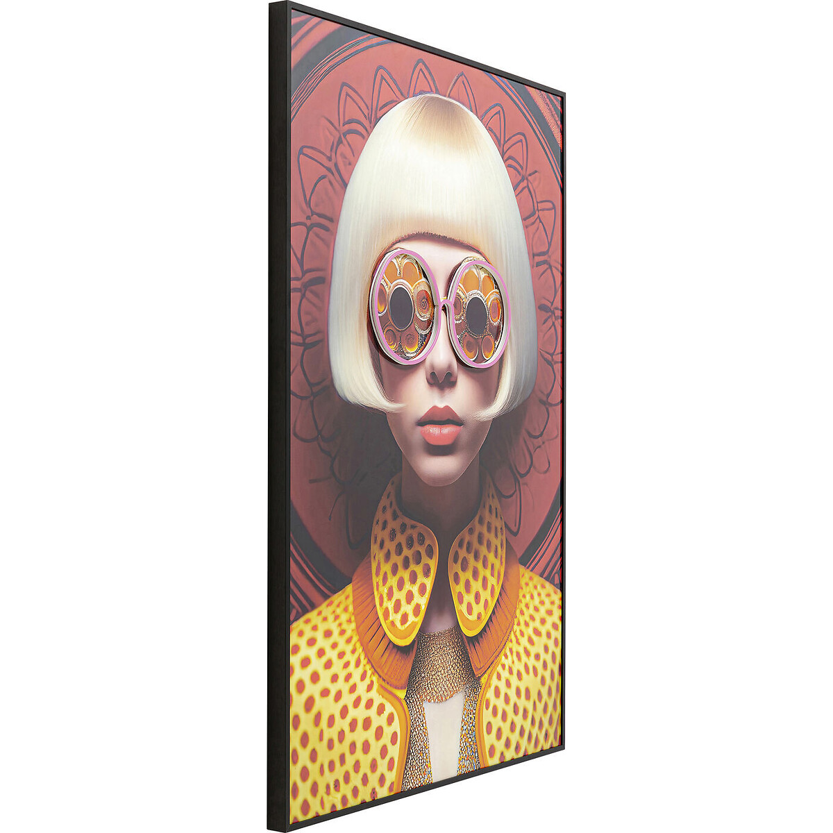 Tableau encadré LED Fancy Blonde Lady 75x55cm jaune, KARE DESIGN