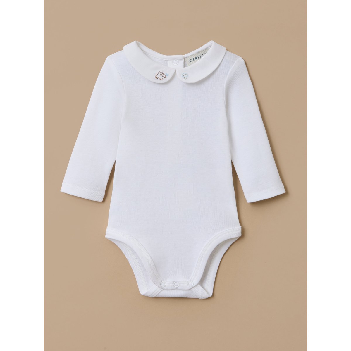 Body col brodé blanc casse, CYRILLUS