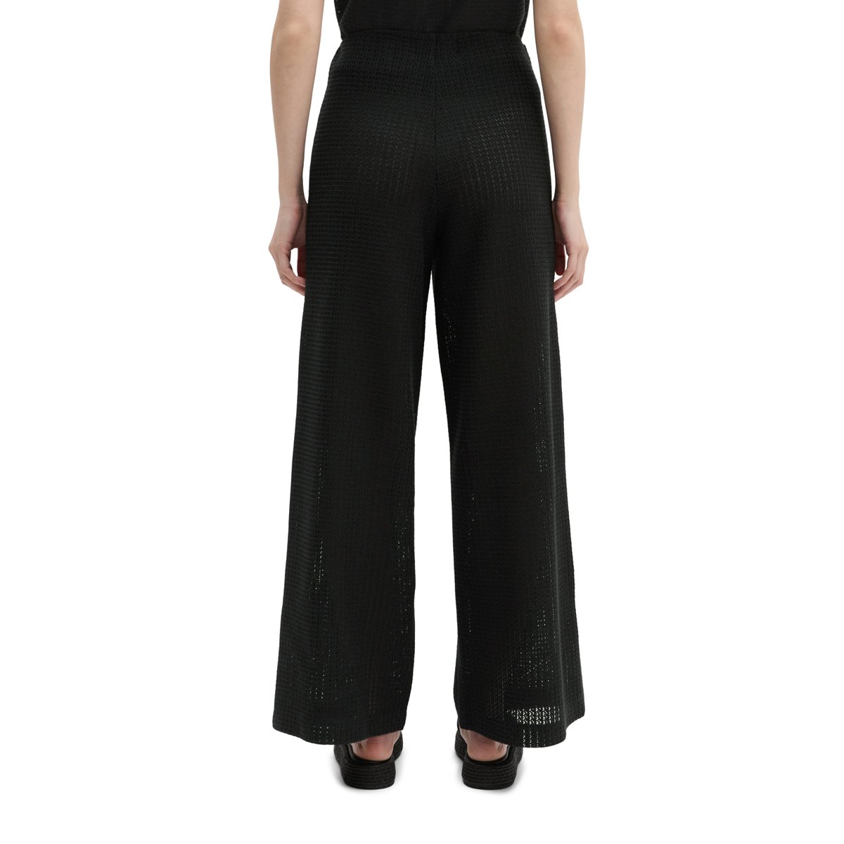 Crochet Pull-On-Pants slim en jersey de coton mélangé noir, MARC O'POLO