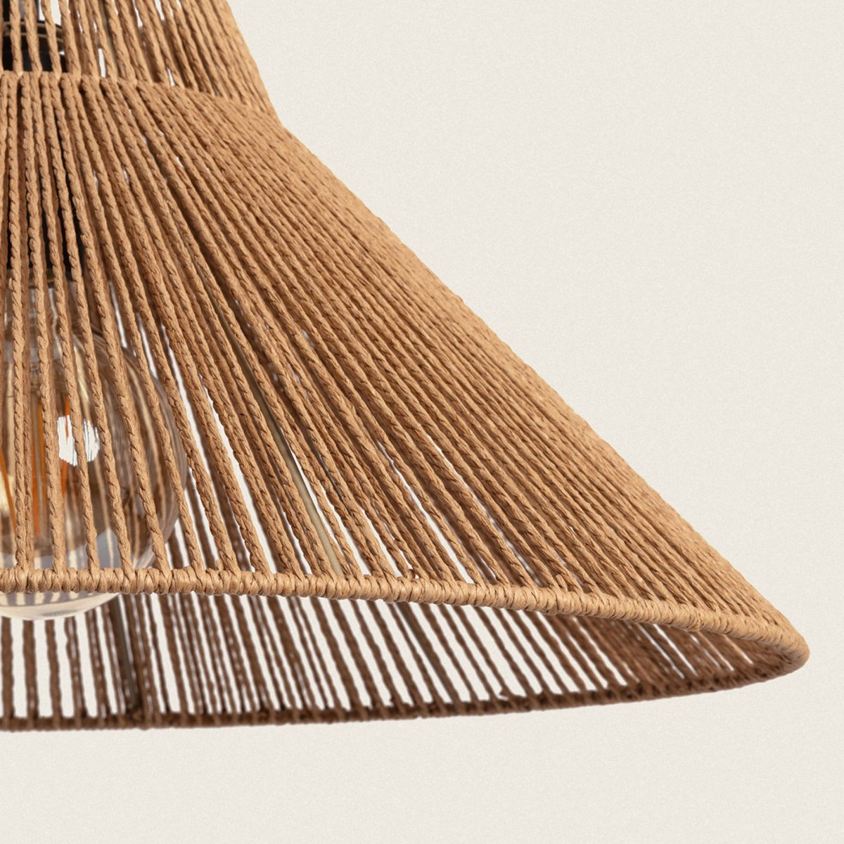 Lampadaire en métal avec abat-jour en corde H155cm- VANO bois clair, DRAWER