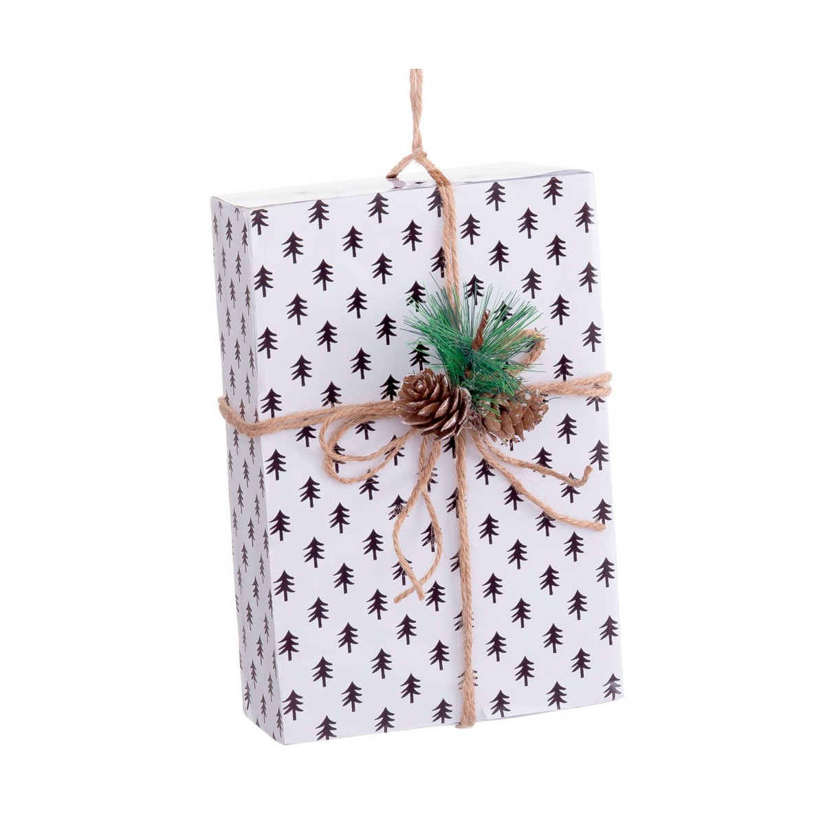 Décoration de Noël à Suspendre cadeau Sapins - 18x11x5cm noir & blanc, WADIGA
