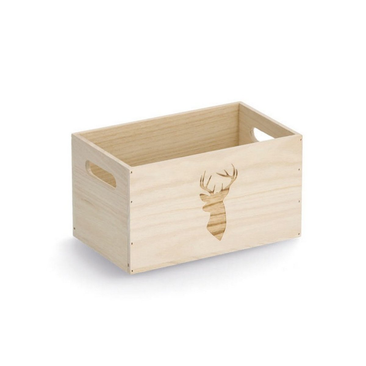 Petite boite bois rangement  Deer bois clair, ZELLER PRESENT