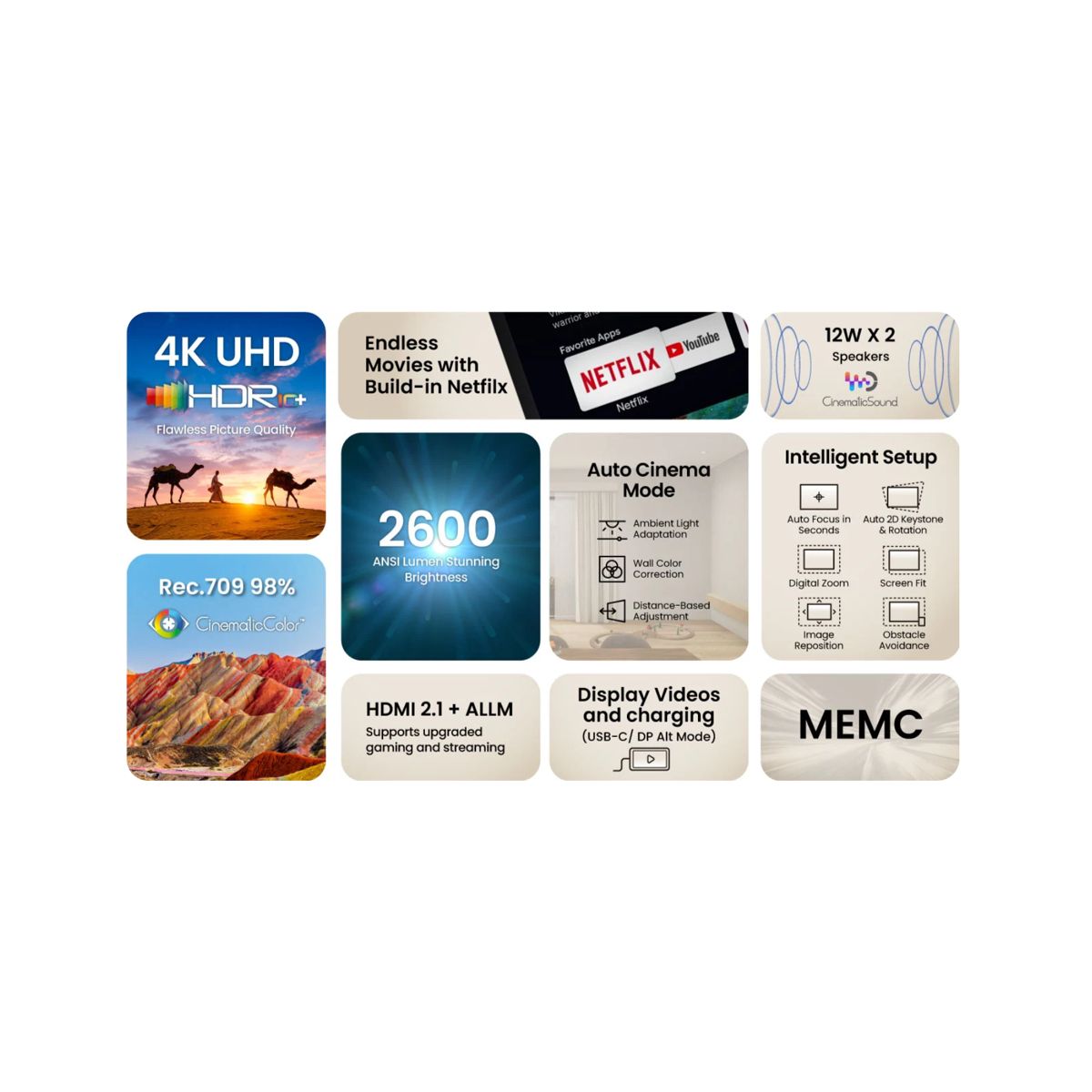 Vidéoprojecteur home cinéma GP520 gris, BENQ