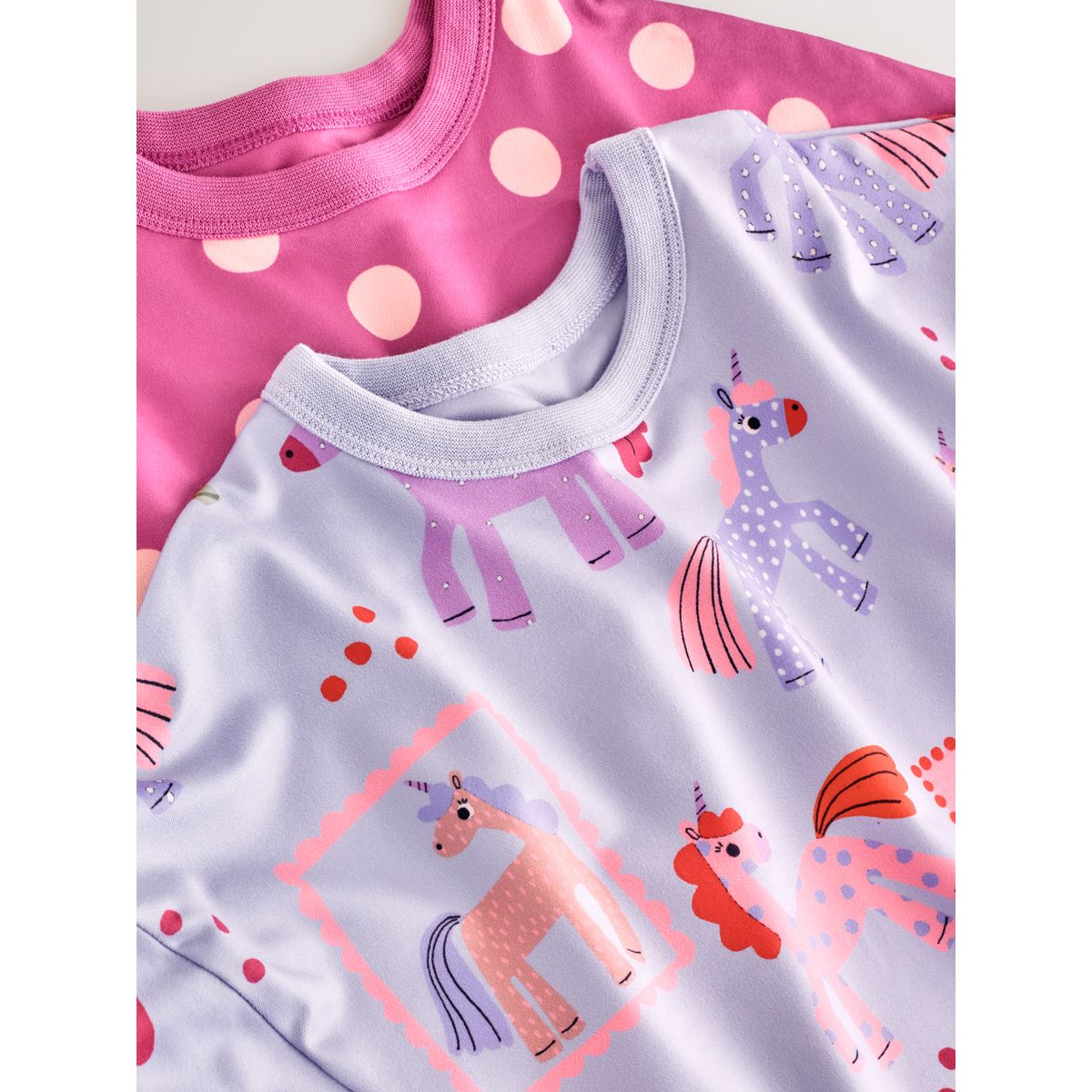 Chemise de nuit à imprimé licorne, lot 2 rose/lilas violet, NEXT