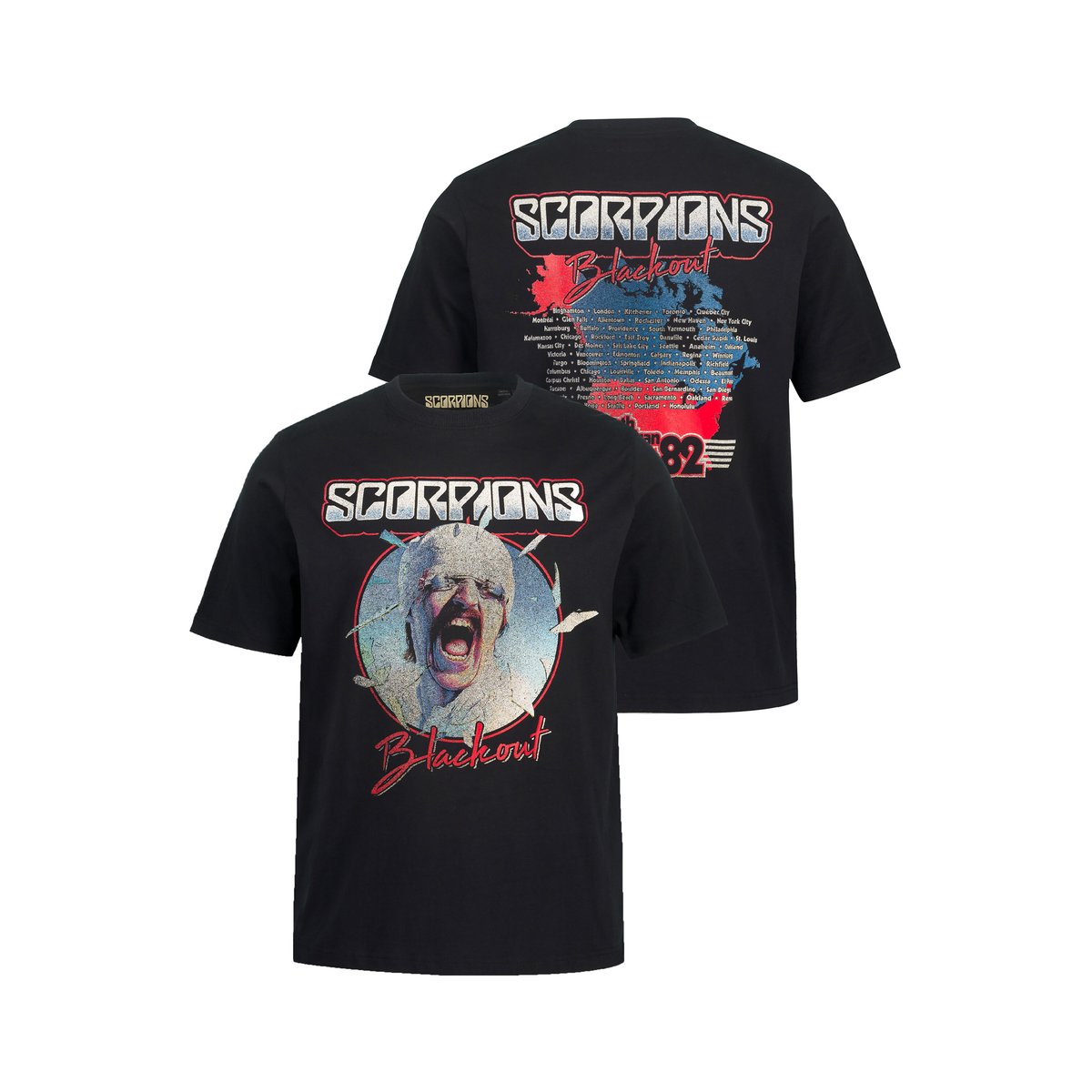 T-shirt du groupe Scorpions, manches courtes noir, JP1880