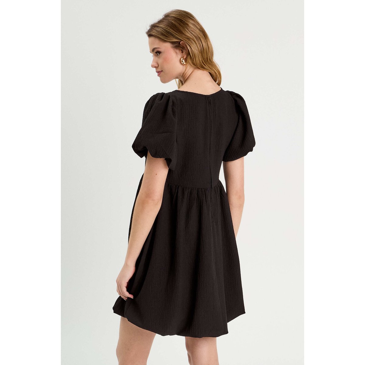 Robe évasée effet boule noir, CACHE CACHE