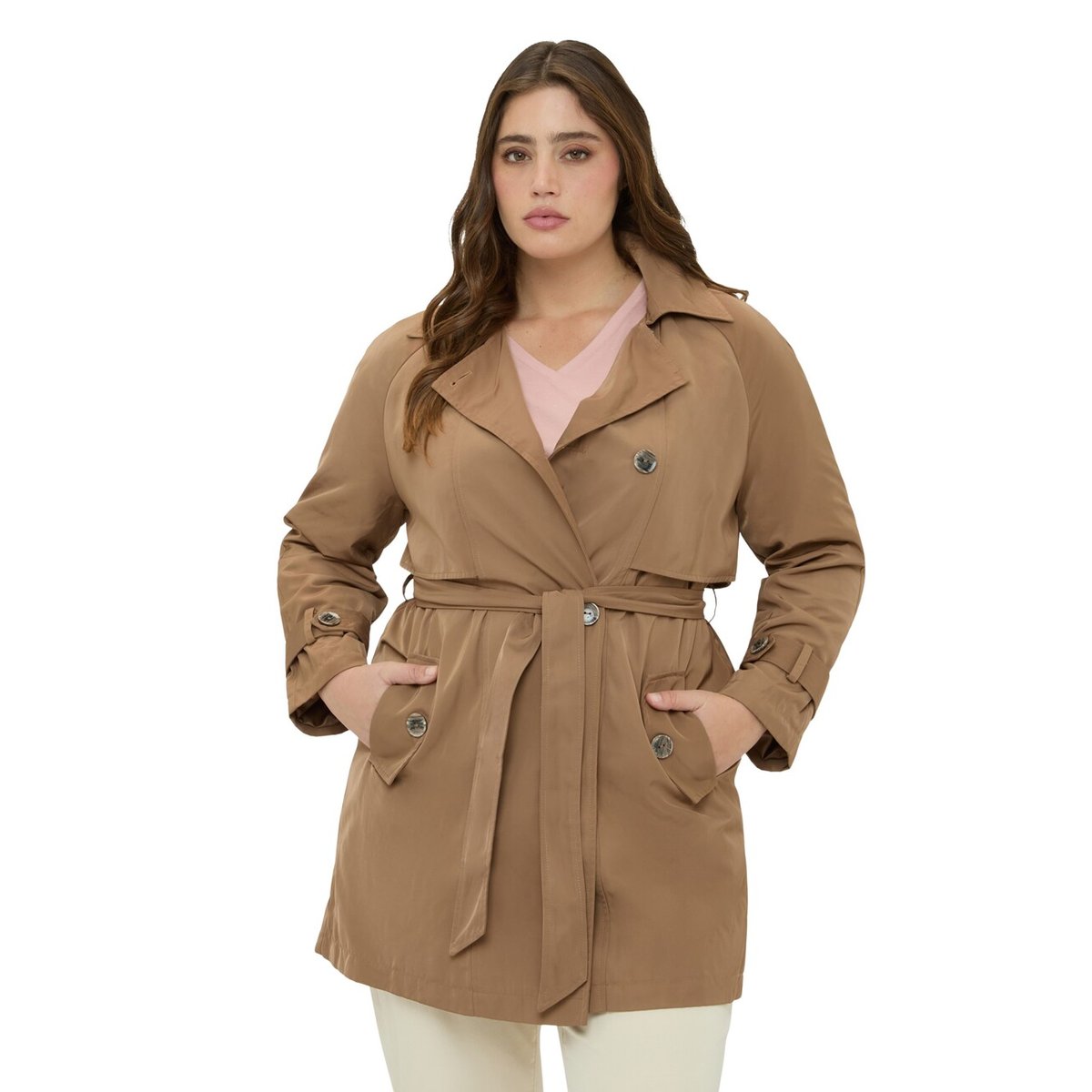 Trench avec ceinture marron, FIORELLA RUBINO
