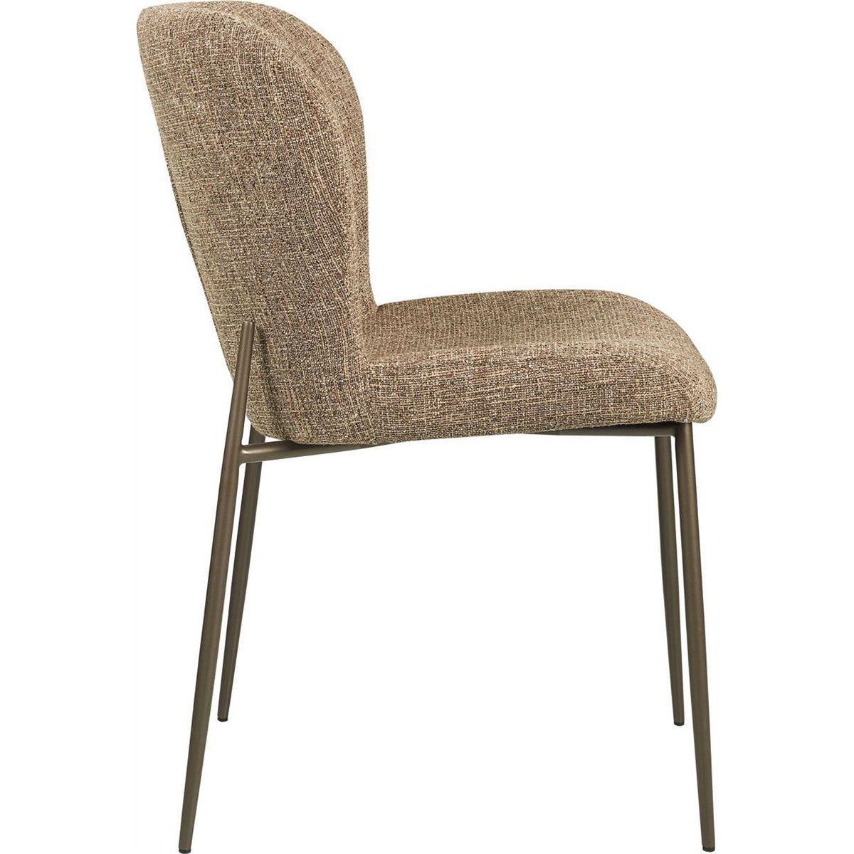 Lot de 2 chaises de salle à manger tweed tweed marron, RECOLLECTION