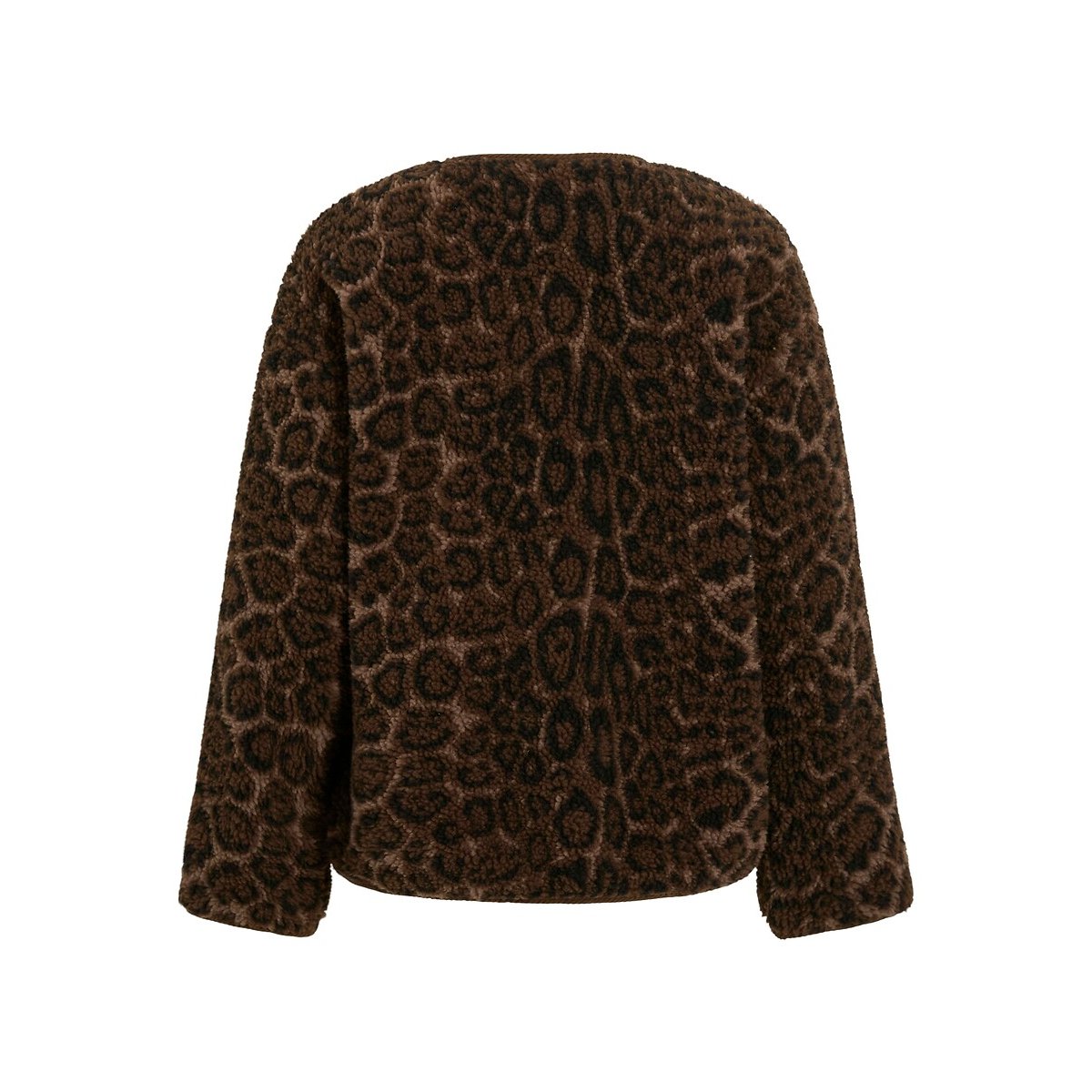 Manteau imprimé en sherpa imprimé léopard foncé, VILA