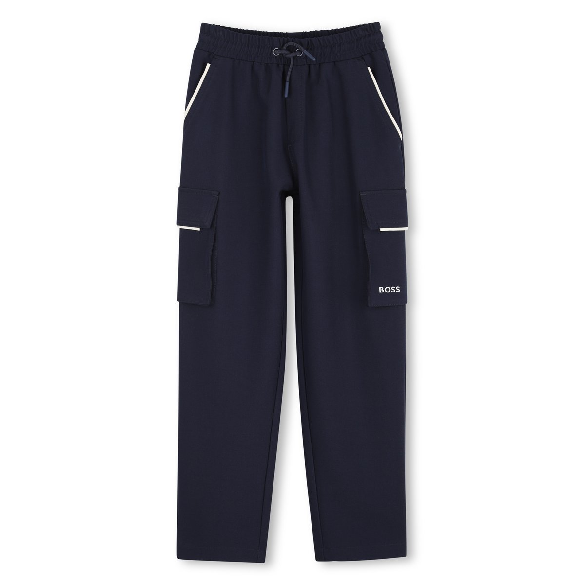 Pantalon élastiqué bleu cargo, BOSS KIDSWEAR