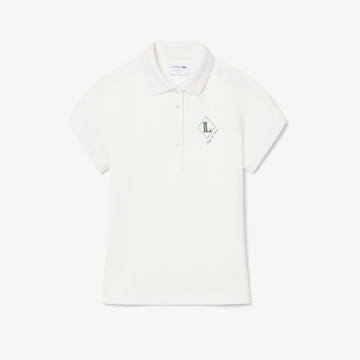 Polo fabriqué en France slim fit blanc-70v, LACOSTE