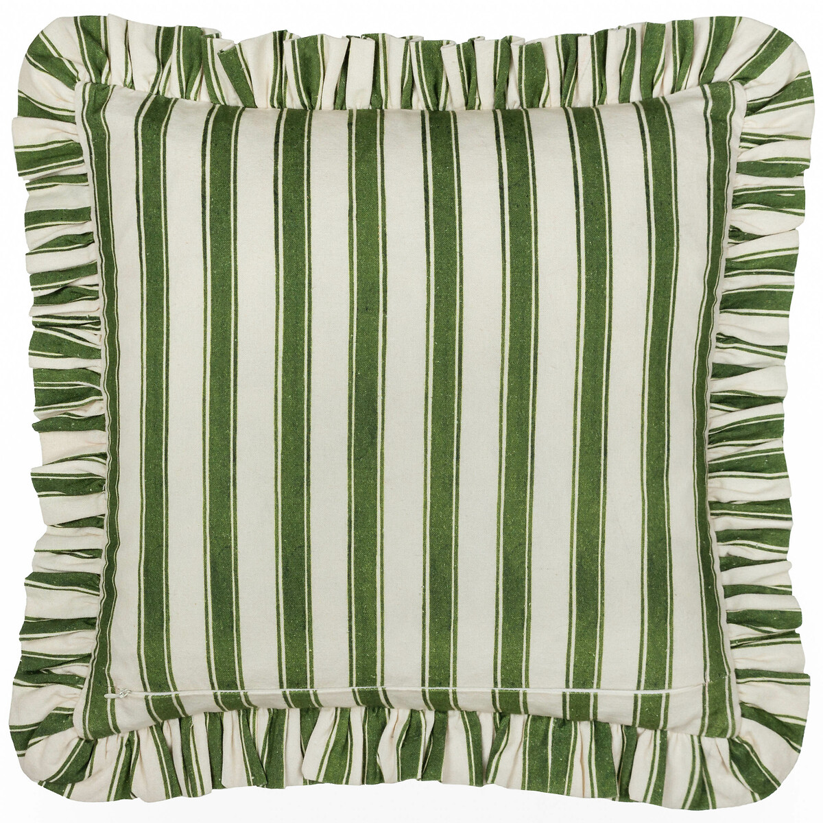 Feeoni Ruffle Ruffled Cotton Filled Cushion green, FURN.