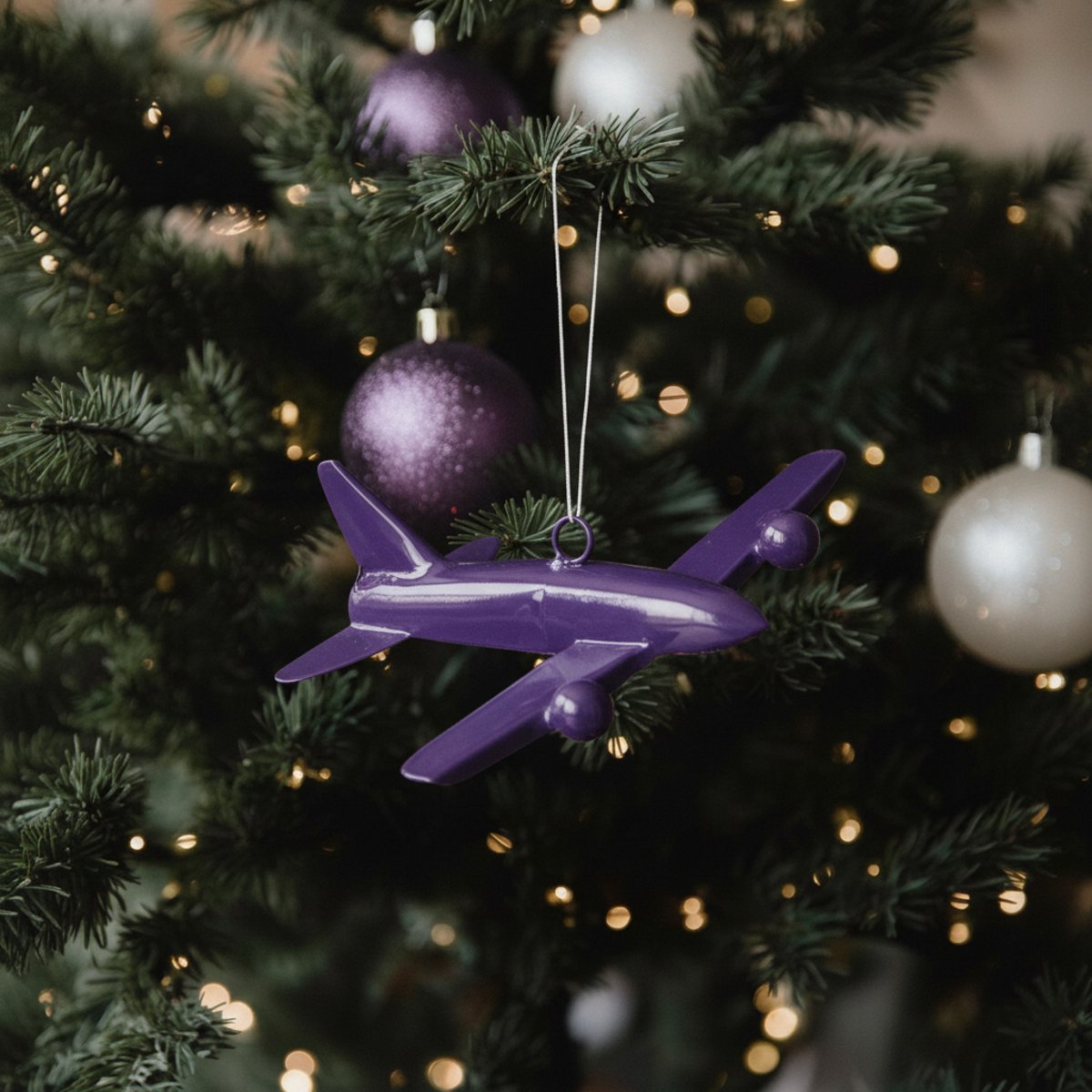 Suspension de noël décorative avion en fer L13 violet, SIA DECO