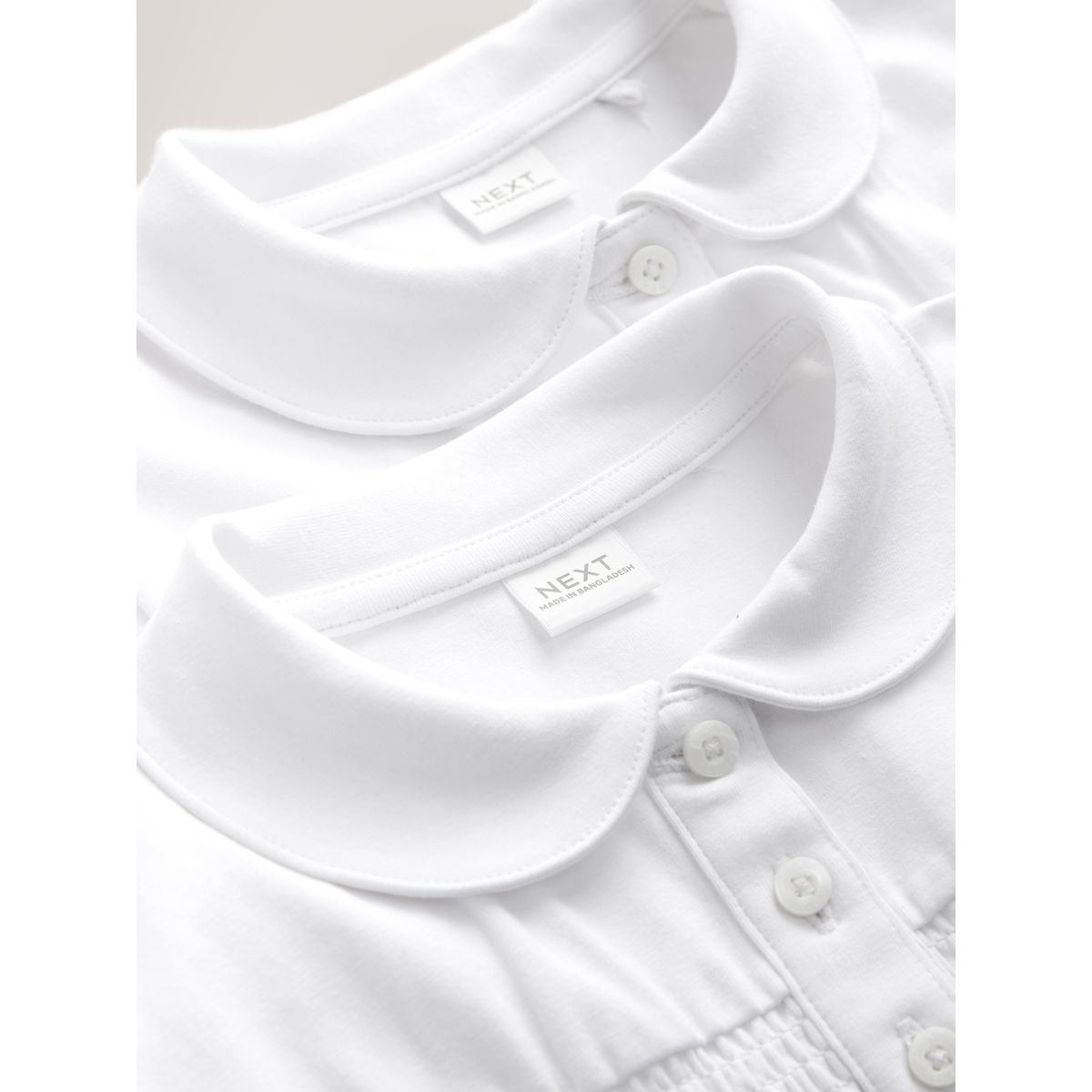 Haut d’école en coton stretch, lot de 2 blanc, NEXT