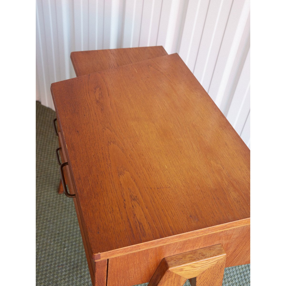 Bureau scandinave en bois Yvan N°571 - Bon état bois clair, DEBONGOUT