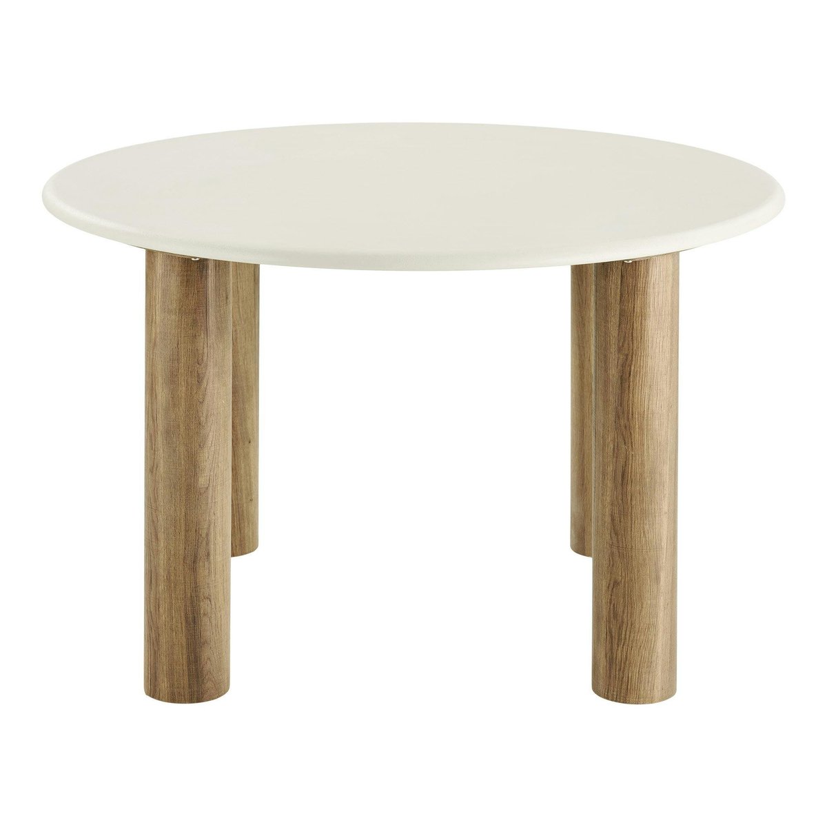 Table à manger ronde aspect ciment clair ø120 cm KNOX beige, PIER IMPORT