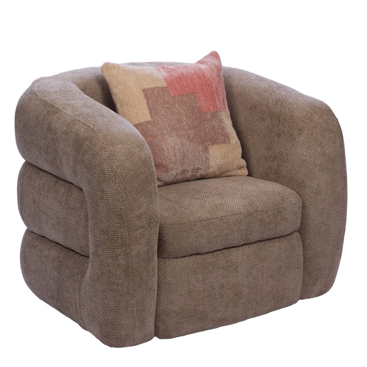 Fauteuil en tissu Bess gris, AMADEUS