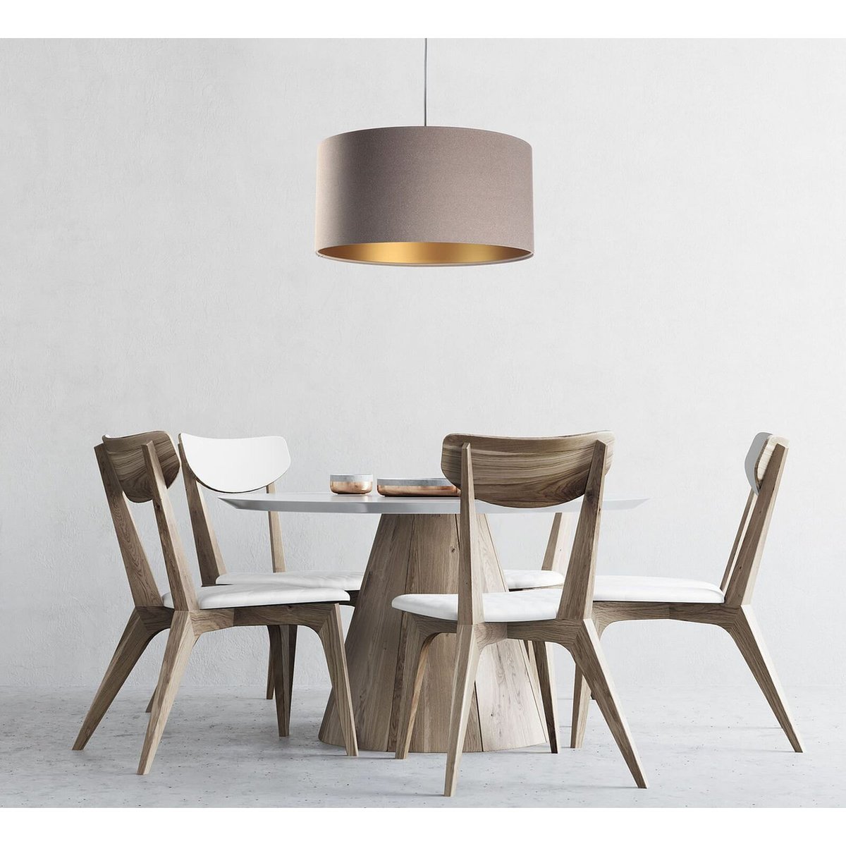 Suspension en tissu, GLAM beige et doré satiné, BPS KONCEPT