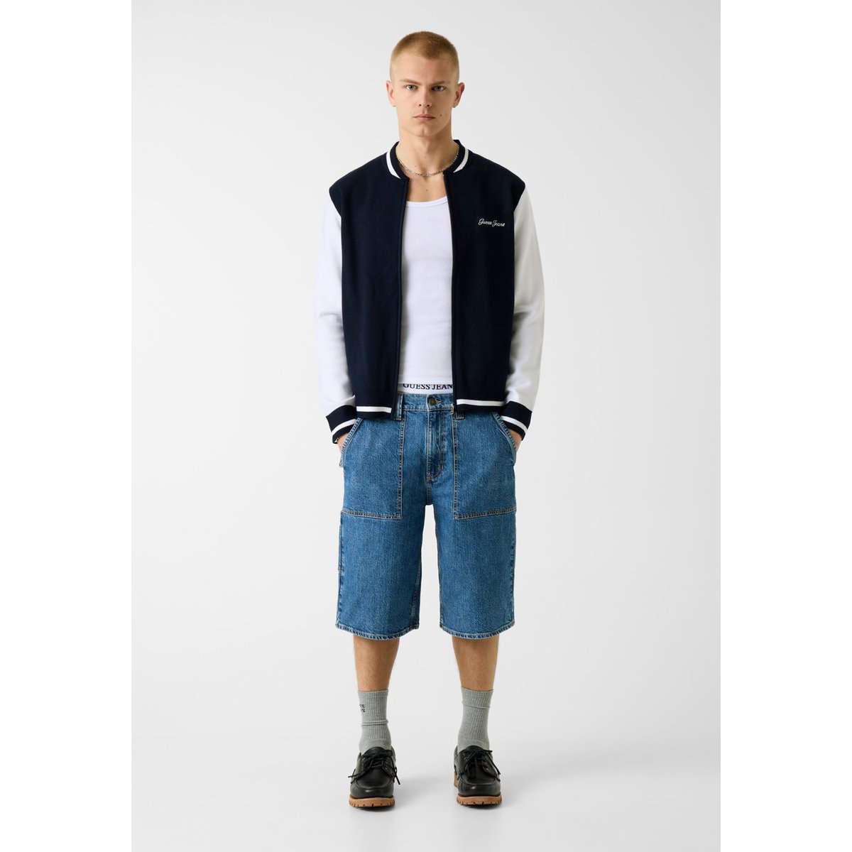 Pull Color-Block bleu, GUESS