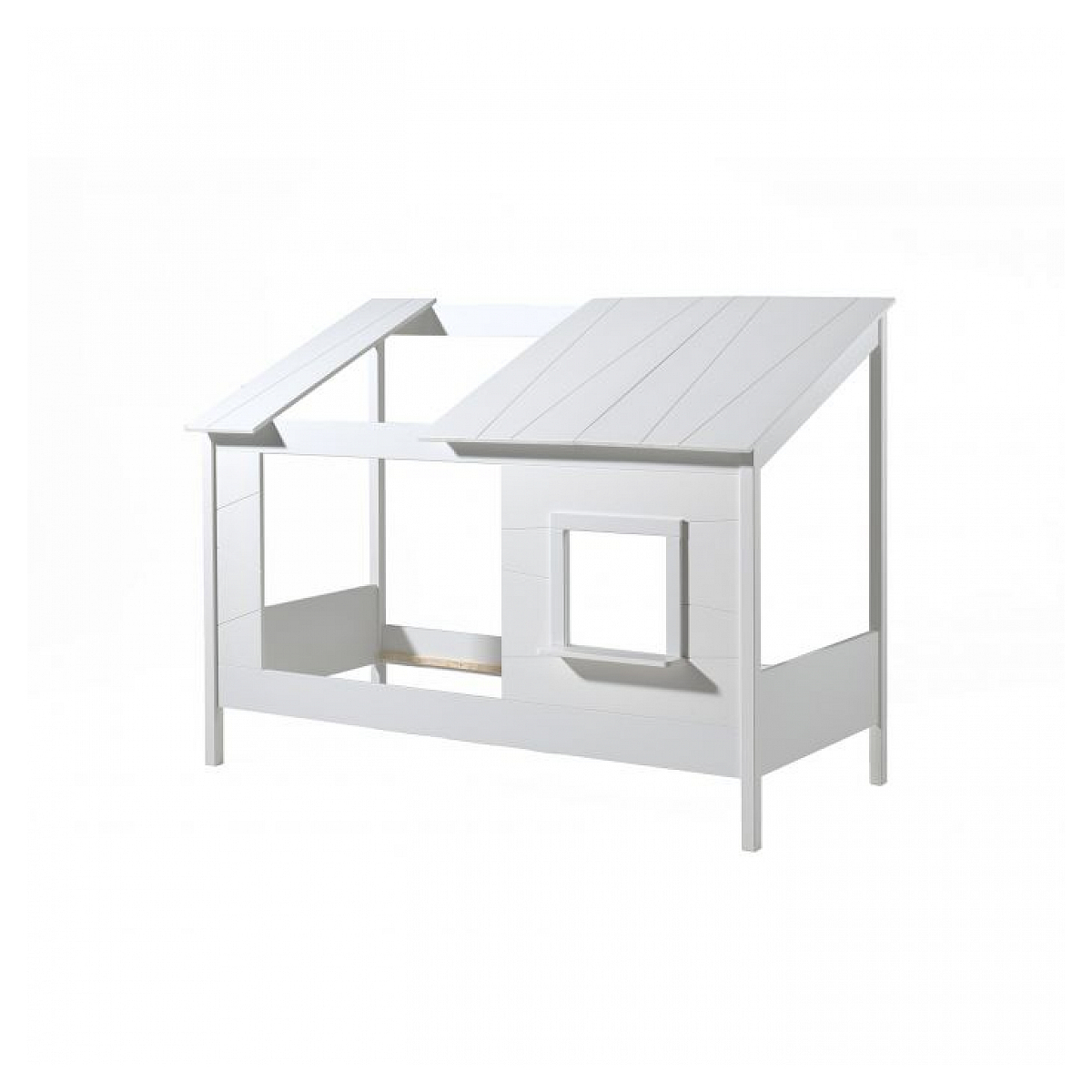 LIO Lit cabane + Sommier Lattes couleur unique, VIPACK
