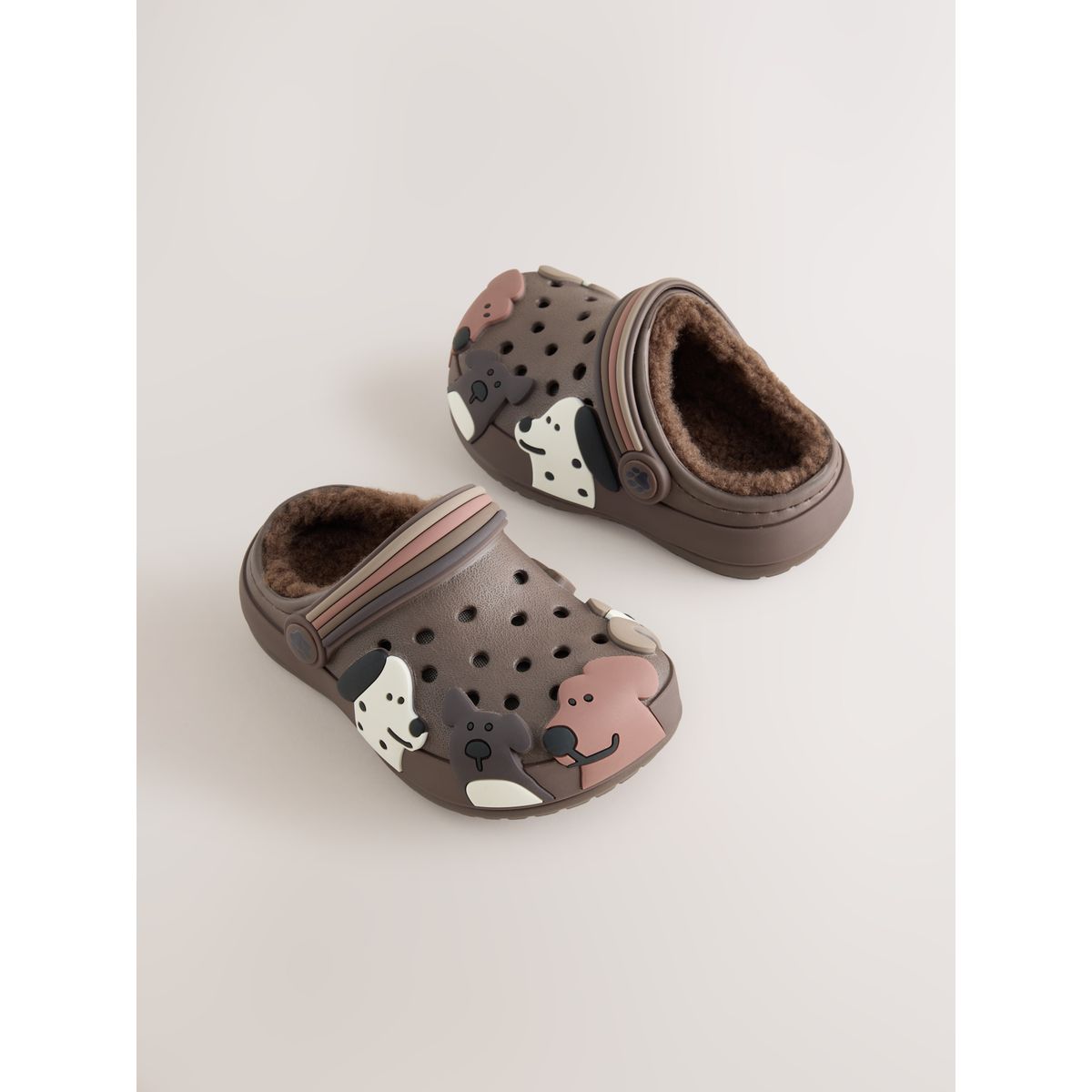Chaussons style sabots fourrés chien marron, NEXT