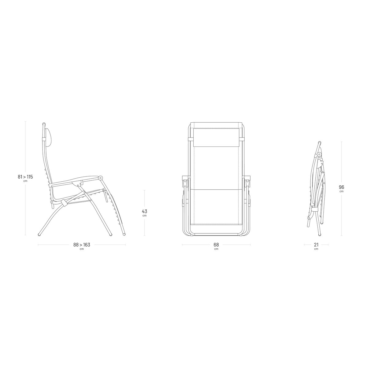 Fauteuil relax matelassé 0 gravité - RSX CLIP rouge bordeaux, LAFUMA MOBILIER