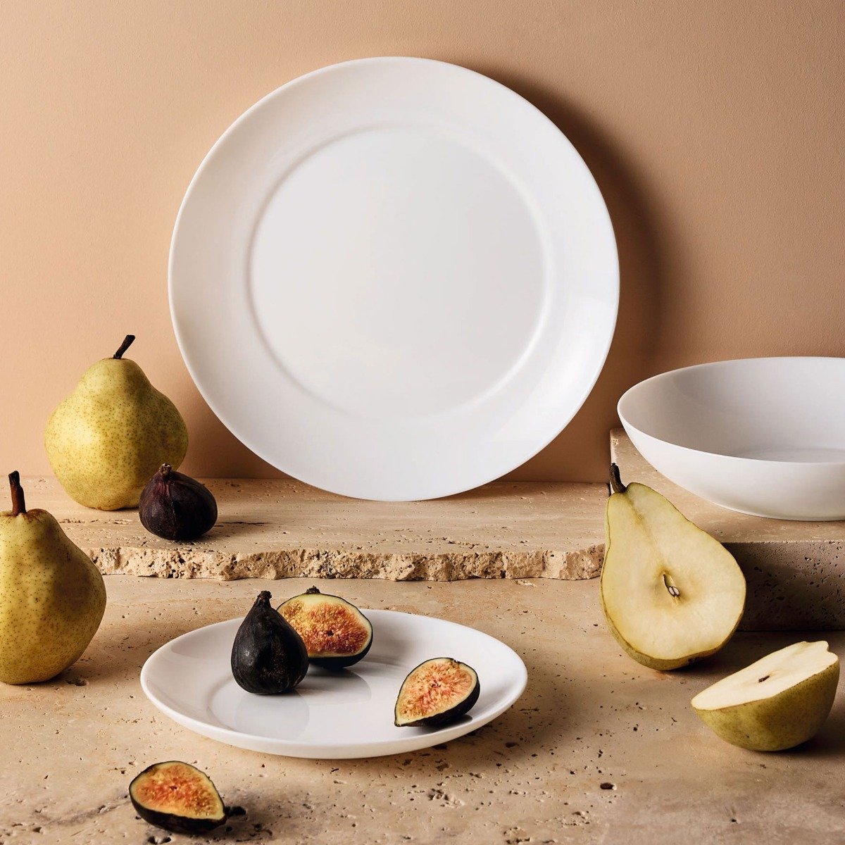 6 assiettes plates blanches 25 cm -APY blanc, LUMINARC