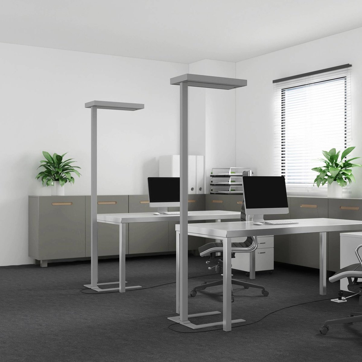 Lampadaires de bureau en aluminium moderneLED argent (ral 9006), ARCCHIO